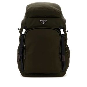 Prada Men Olive Green Canvas Backpack